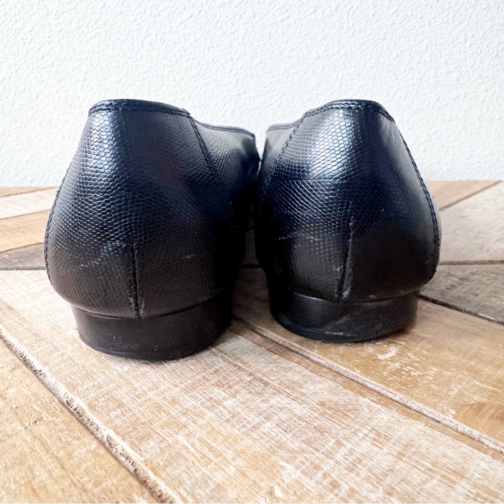 Salvador Ferragamo Black Loafers with Gold Accent - Picture 9 of 14